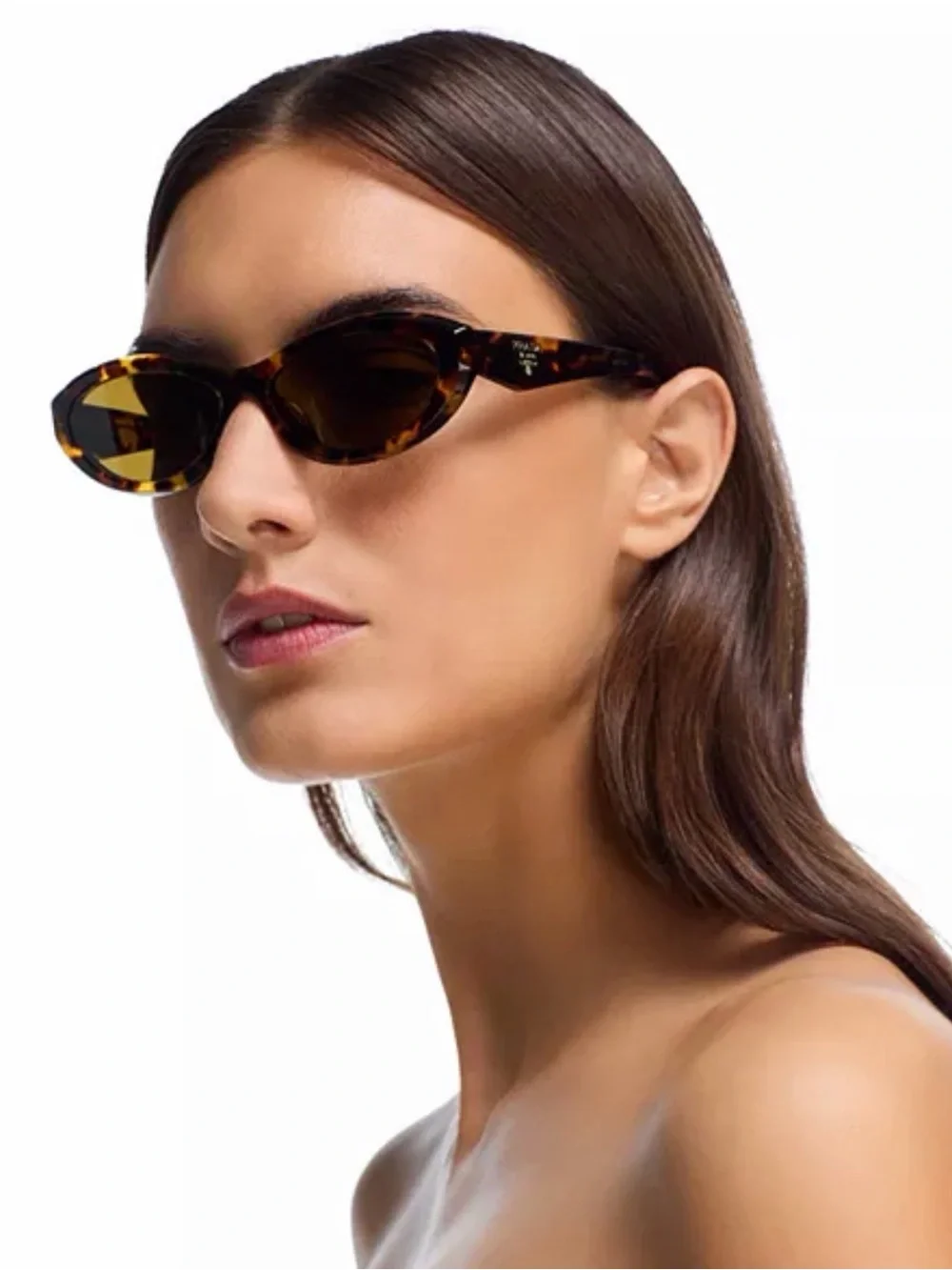 Prada Symbole Black Oval Sunglasses